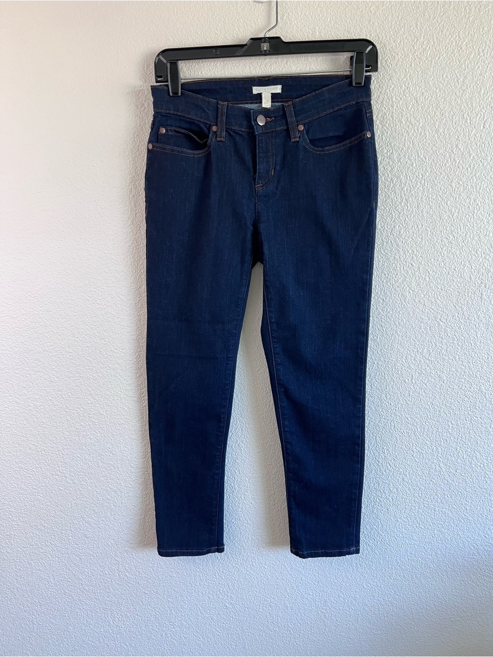 Eileen Fisher Women's Organic Soft Stretch Denim Pant Jeans Dark Wash Slim
